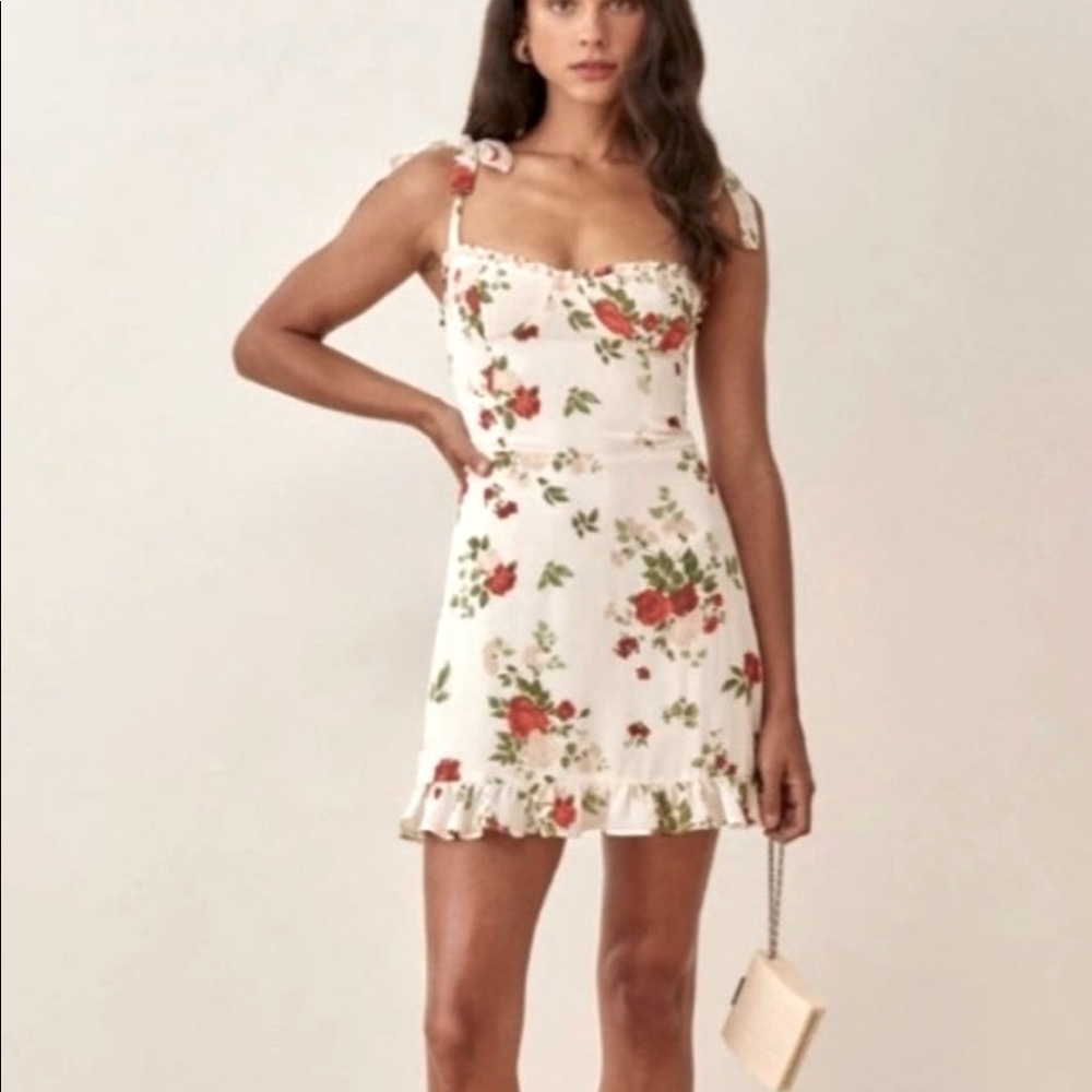 Reformation Christine Floral Mini Dress